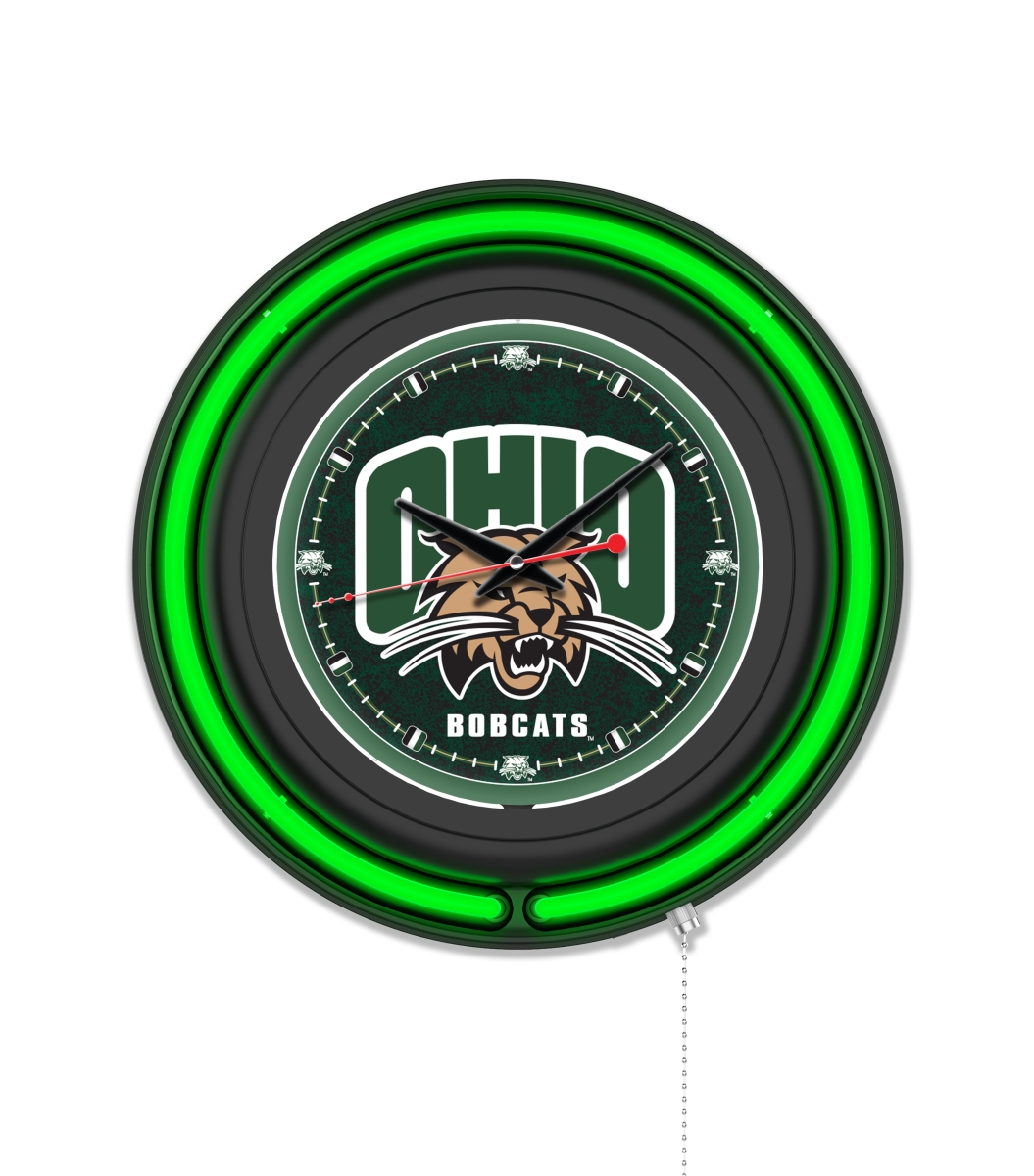Clk15BKUnivOH NCAA 15 in. Dia. Ohio University Double Neon Wall Clock, Black