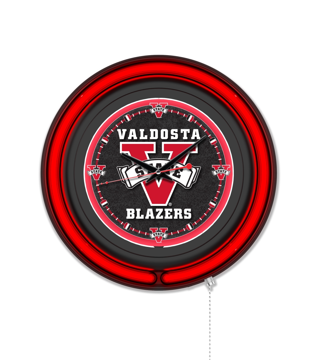 Clk15BKValdSt NCAA 15 in. Dia. Valdosta State University Double Neon Wall Clock, Black