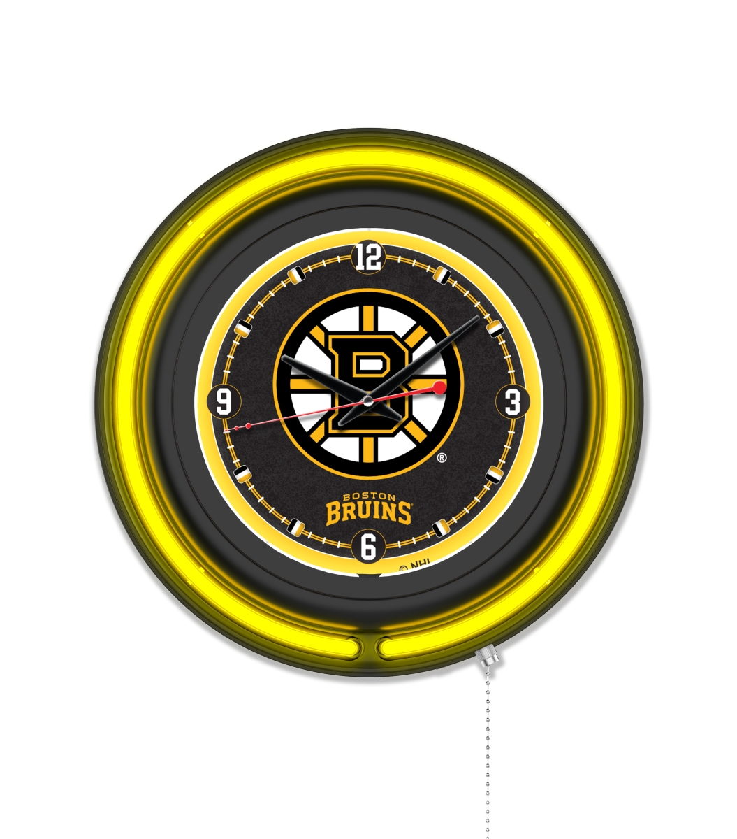 Clk15BKBosBru NHL 15 in. Dia. Boston Bruins Double Neon Wall Clock, Black