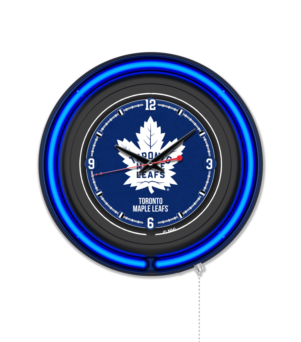 Clk15BKTorMpl NHL 15 in. Dia. Toronto Maple Leafs Double Neon Wall Clock, Black