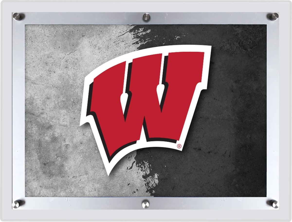 Picture of Holland Bar Stool LBLedA-LGWisc-W 32 x 23.5in. NCAA University of Wisconsin W Backlit LED Sign