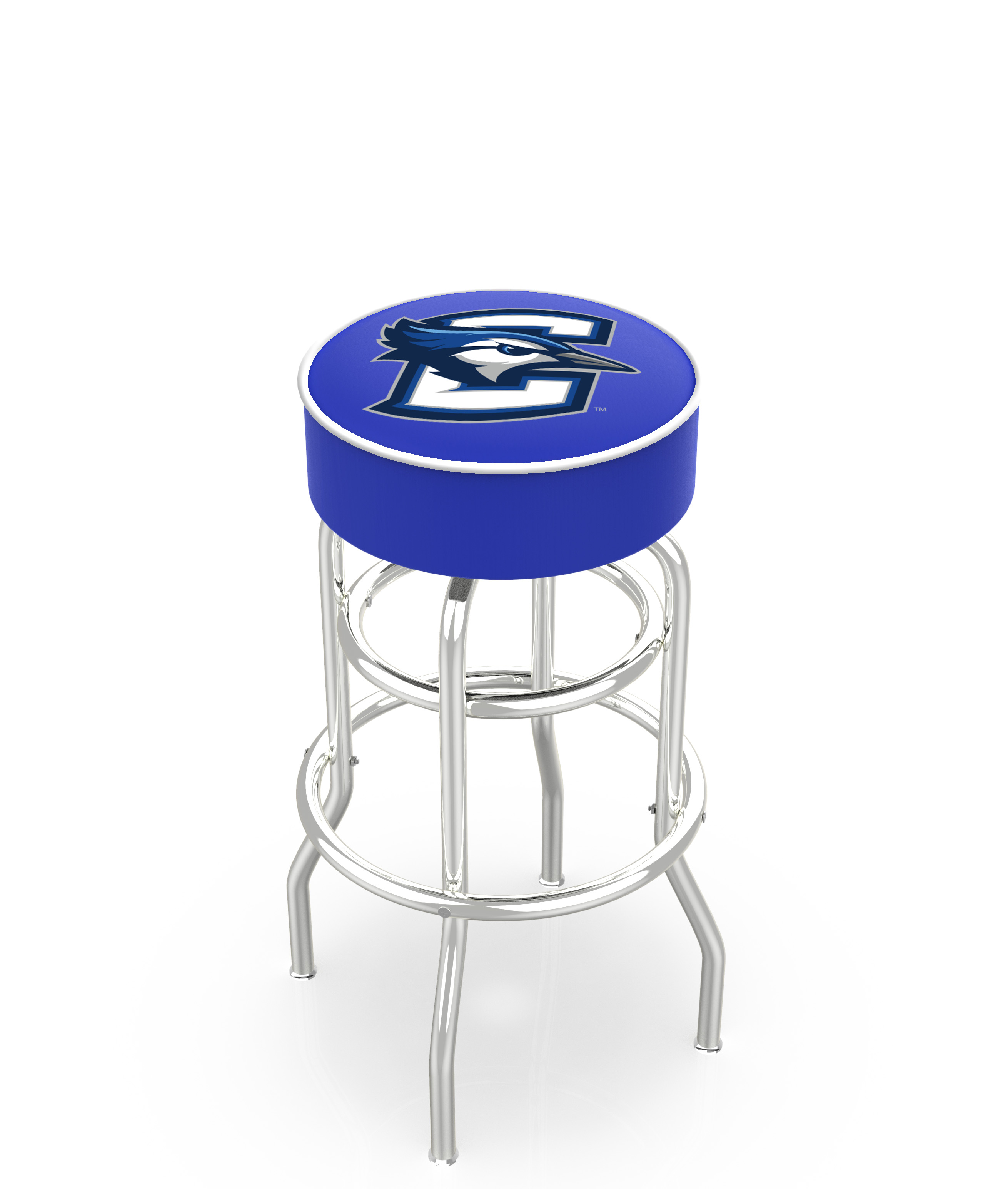 30" L7C1 - 4" Creighton Cushion Seat with Double-Ring Chrome Base Swivel Bar Stool by  Company