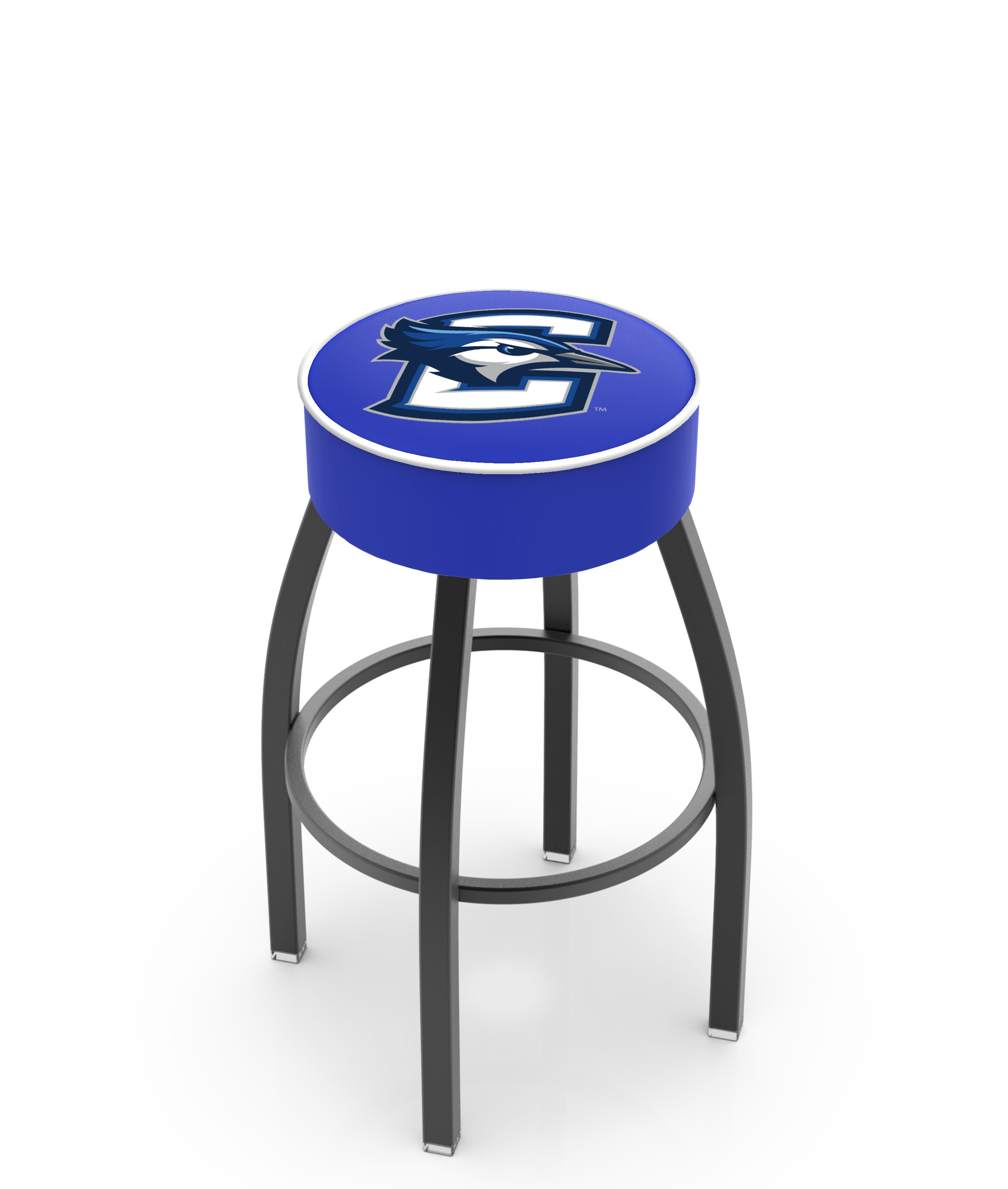 25" L8B1 - 4" Creighton Cushion Seat with Black Wrinkle Base Swivel Bar Stool by  Company