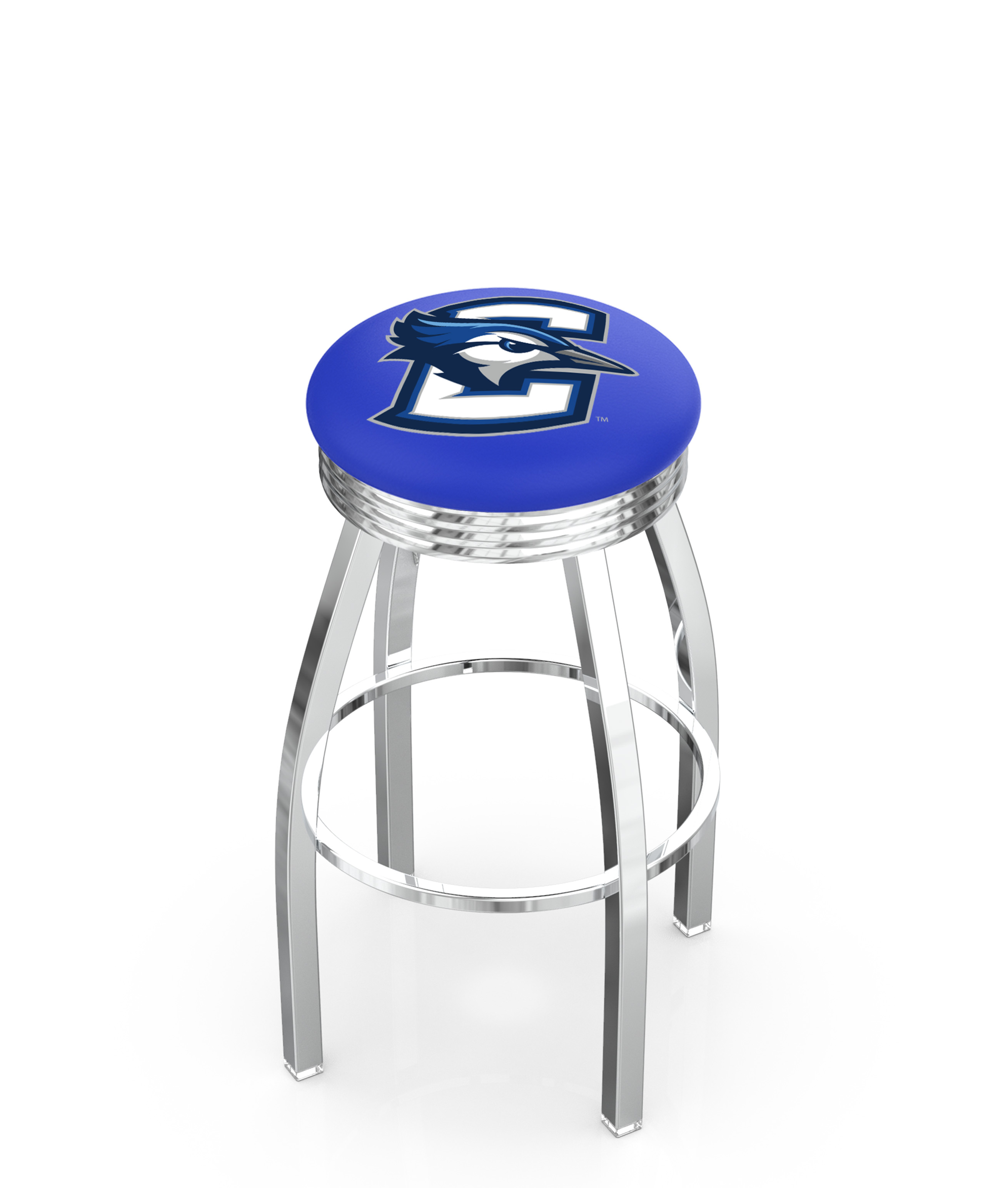 30" L8C3C - Chrome Creighton Swivel Bar Stool with 2.5" Ribbed Accent Ring by  Company