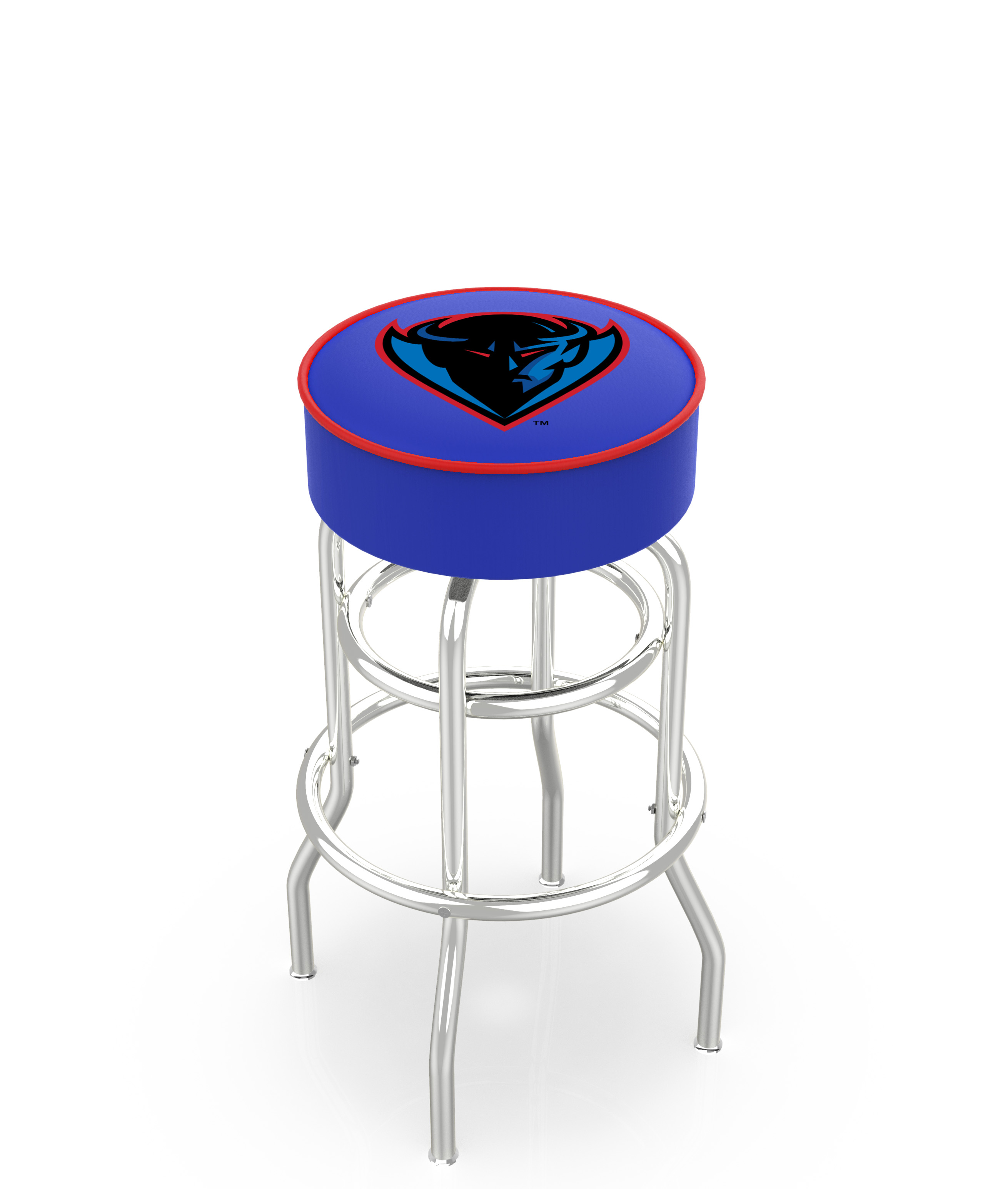 30" L7C1 - 4" DePaul Cushion Seat with Double-Ring Chrome Base Swivel Bar Stool by  Company