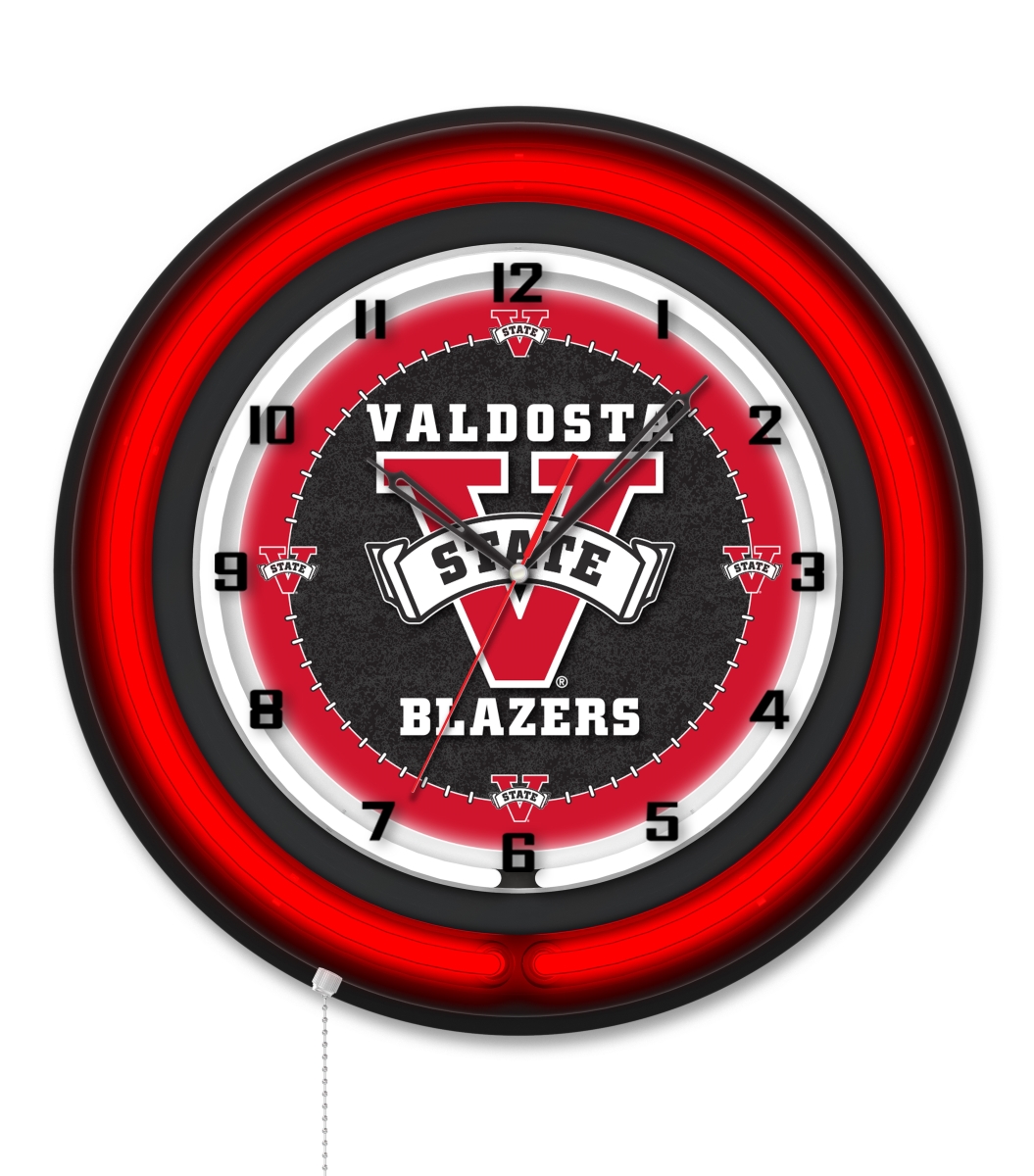 Clk19BKValdSt NCAA 19 in. Dia. Valdosta State University Double Neon Wall Clock, Black