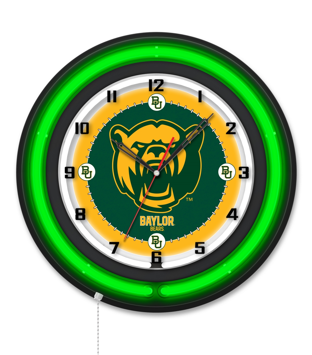 Clk19BKBaylor NCAA 19 in. Dia. Baylor University Double Neon Wall Clock, Black