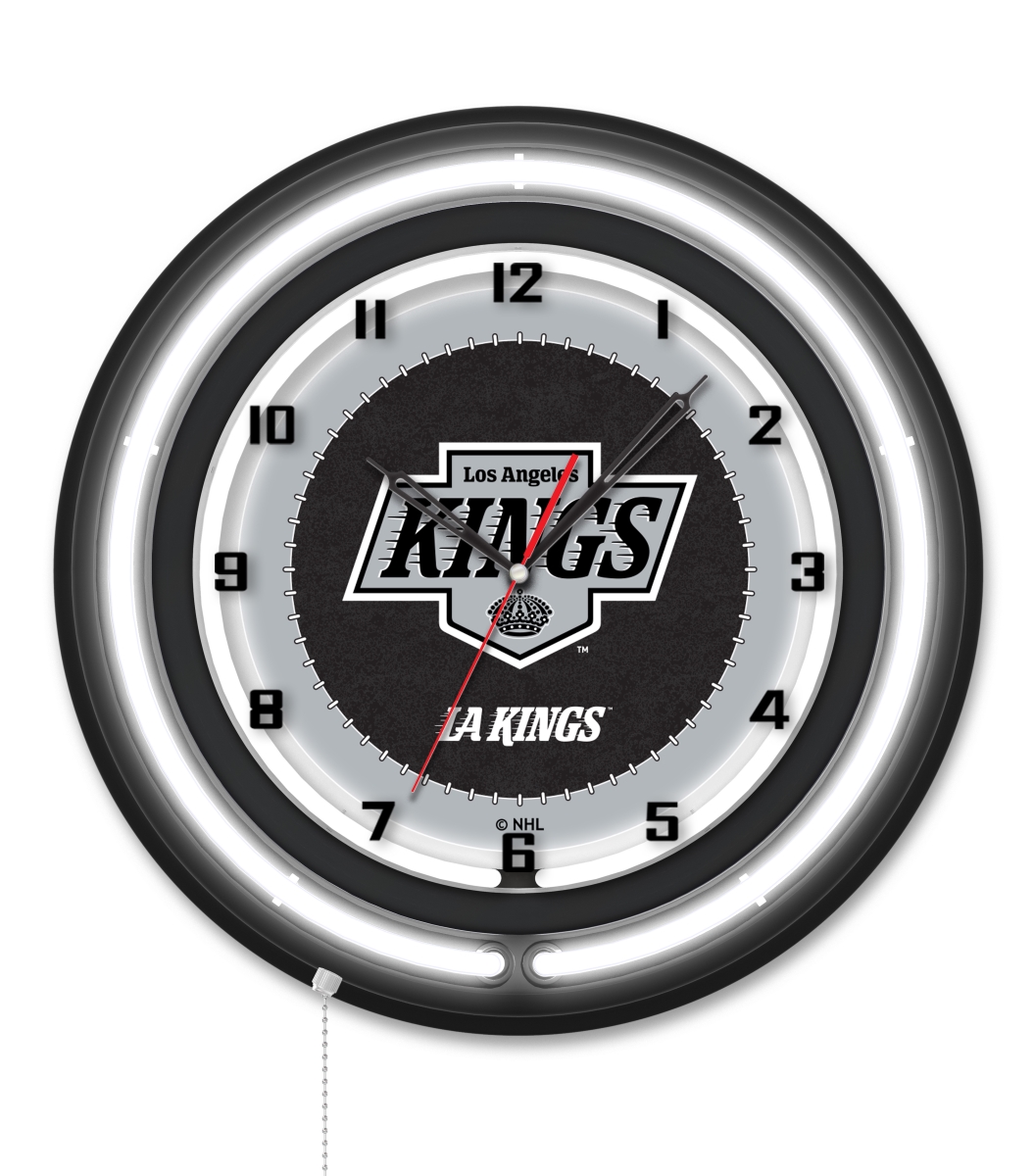 Clk19BKLAKing NHL 19 in. Dia. Los Angeles Kings Double Neon Wall Clock, Black