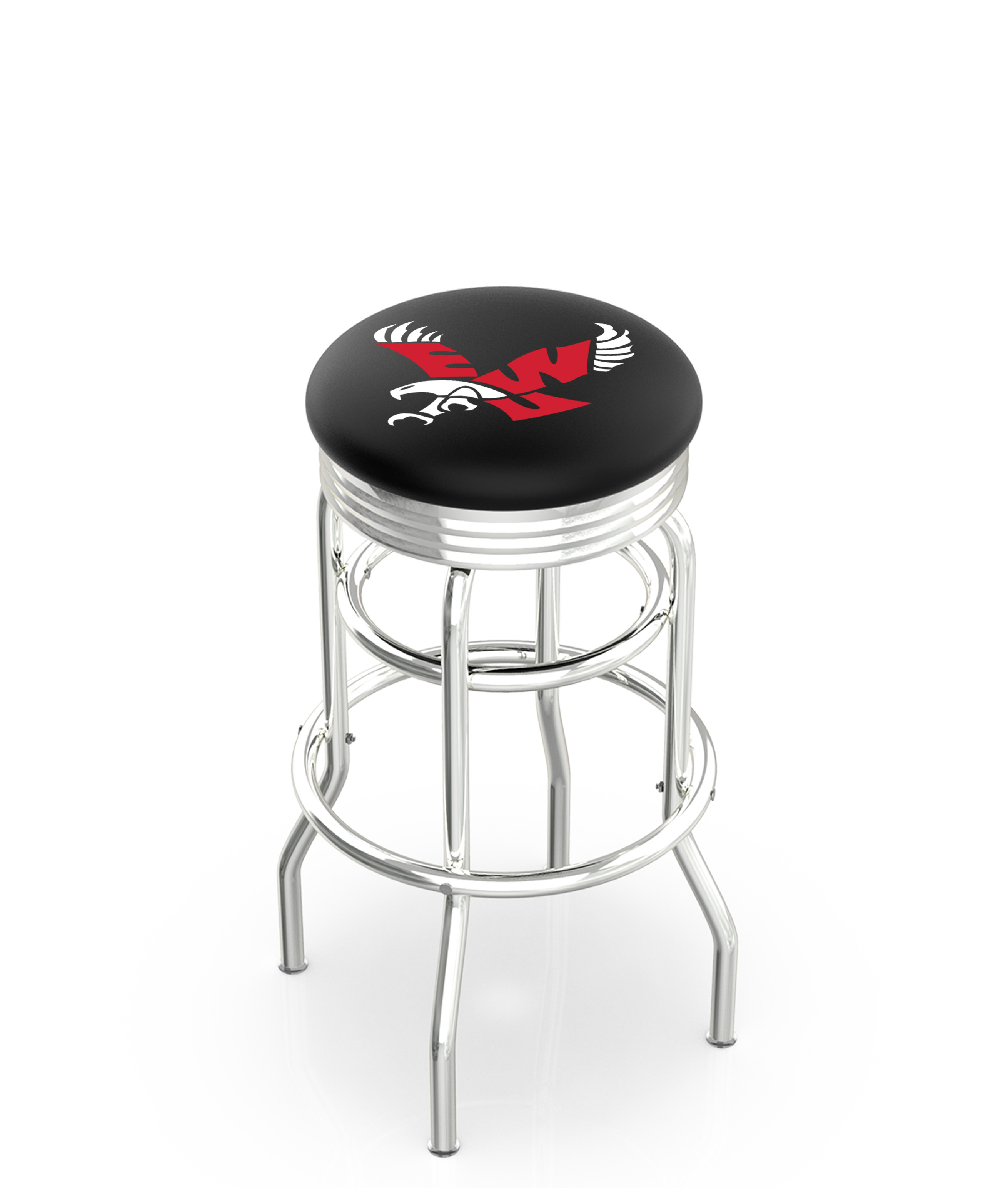 30" L7C3C - Chrome Double Ring Eastern Washington Swivel Bar Stool with 2.5" Ribbed Accent Ring by  Company
