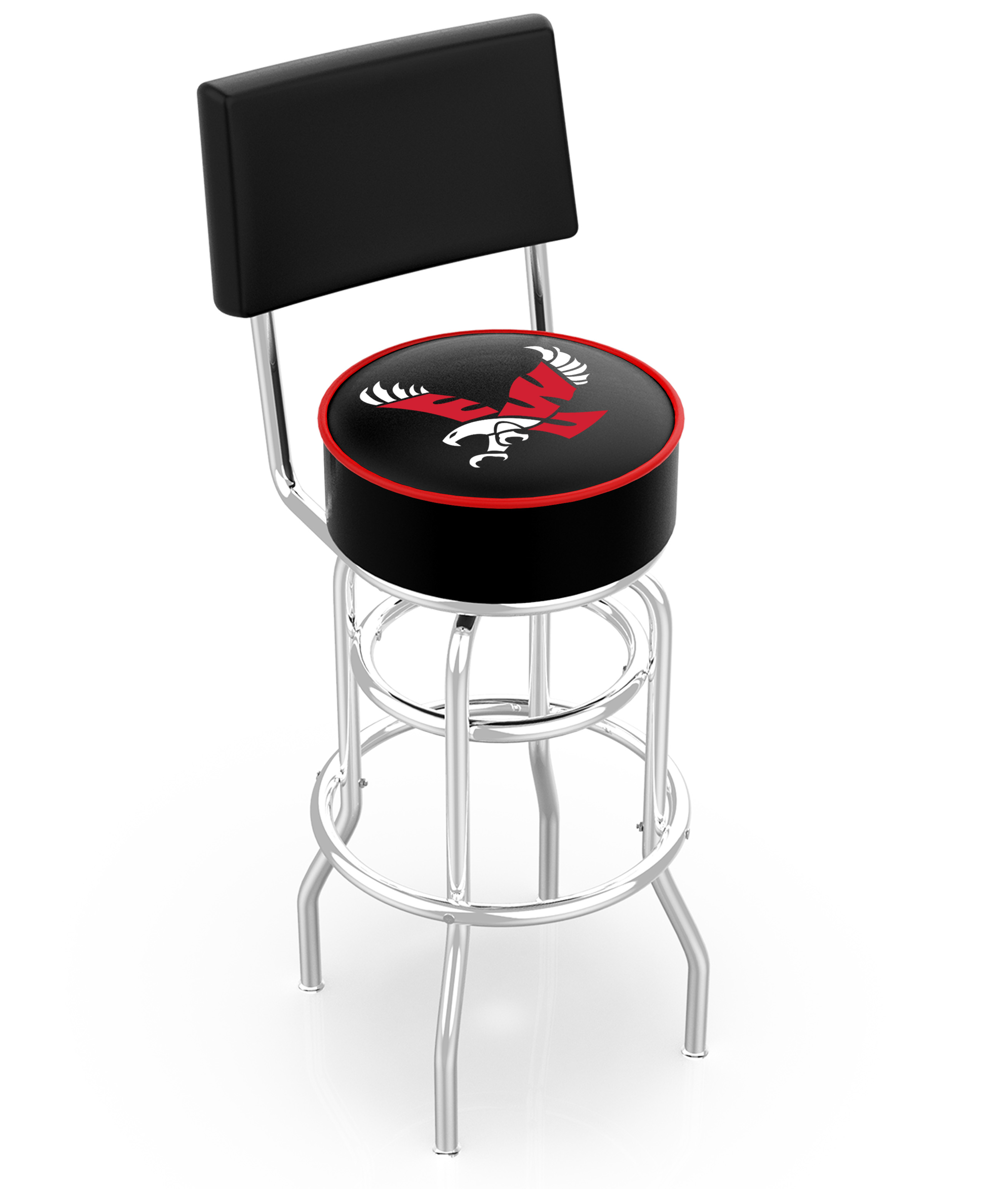 30" L7C4 - Chrome Double Ring Eastern Washington Swivel Bar Stool with a Back by  Company