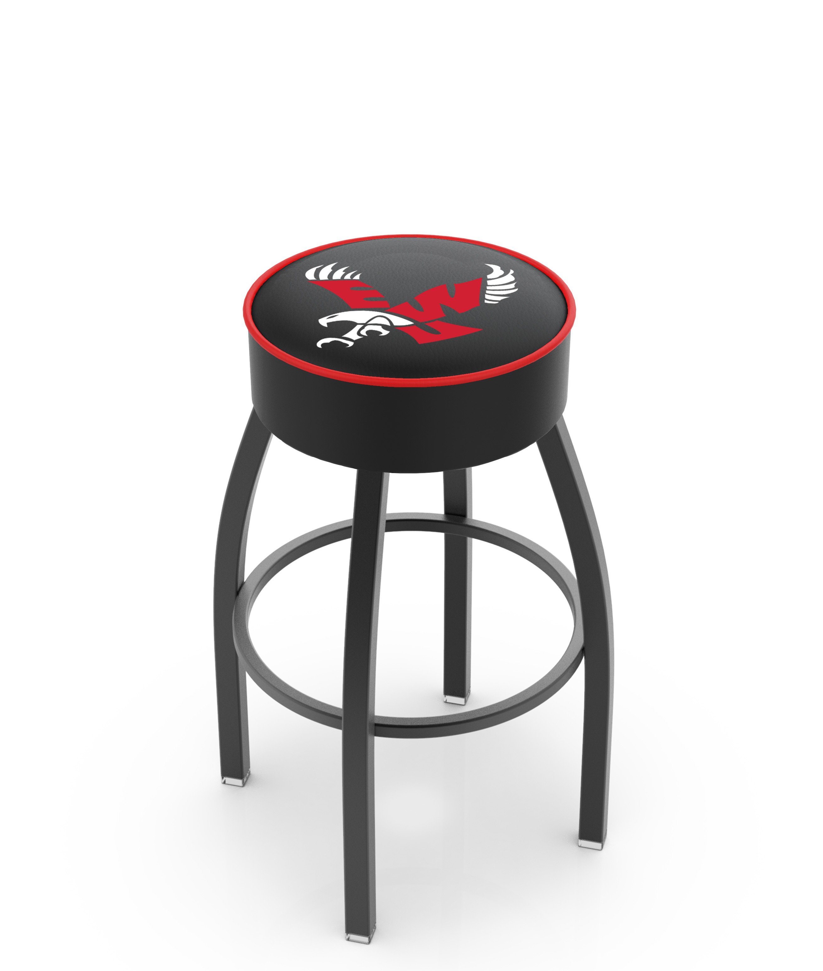 25" L8B1 - 4" Eastern Washington Cushion Seat with Black Wrinkle Base Swivel Bar Stool by  Company