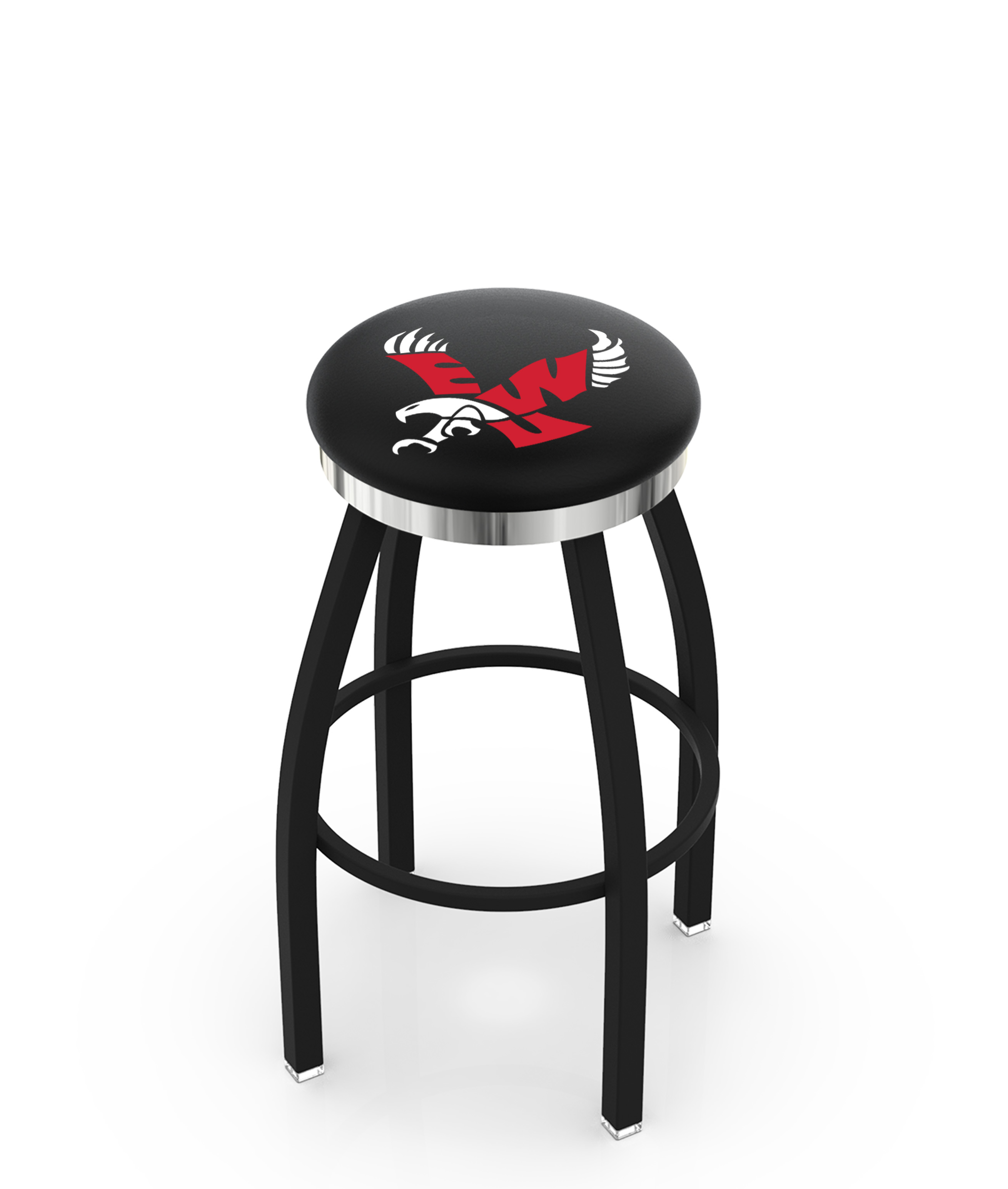 30" L8B2C - Black Wrinkle Eastern Washington Swivel Bar Stool with Chrome Accent Ring by  Company