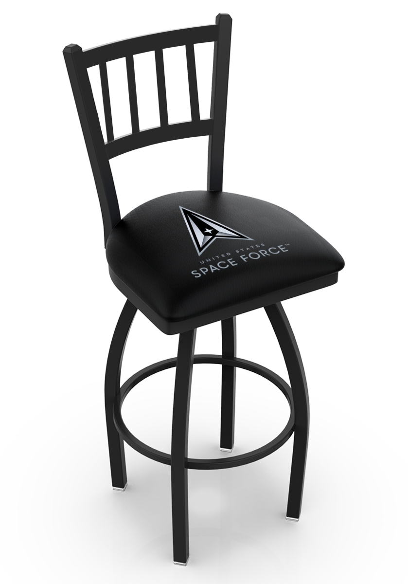 L01836SpaFor L018 U.S. Space Force 36 in. Swivel Bar Stool with Black Wrinkle Finish