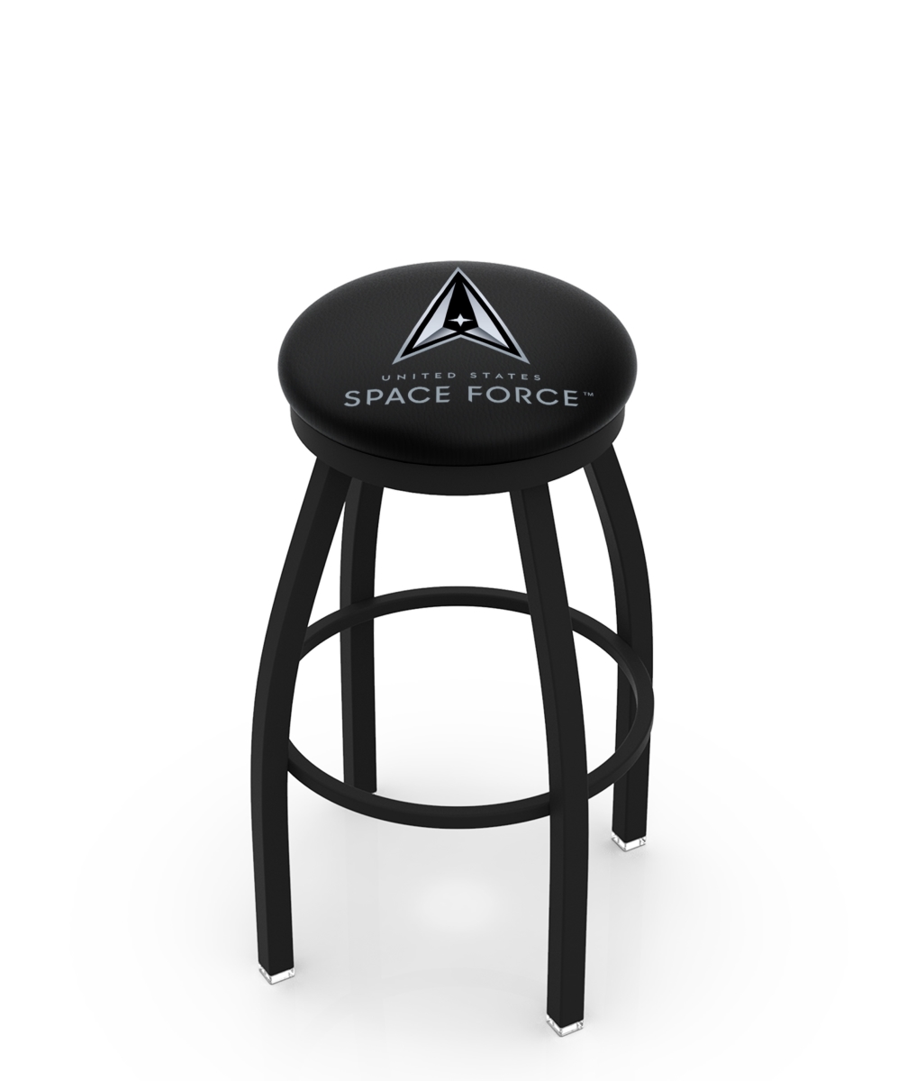 Picture of Holland Bar Stool L8B2B30SpaFor L8B2B U.S. Space Force 30 in. Swivel Bar Stool with Black Wrinkle Finish