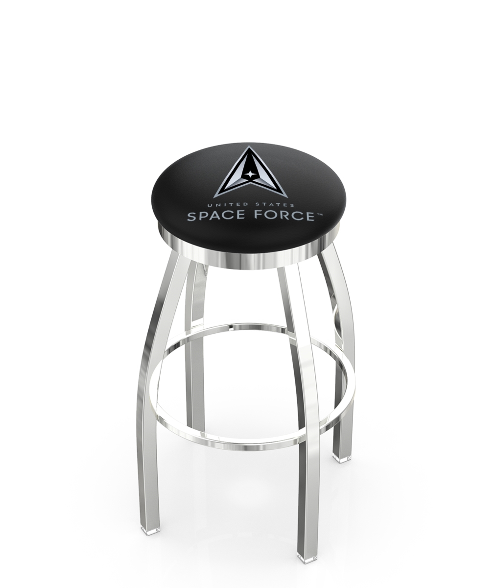 Picture of Holland Bar Stool L8C2C36SpaFor L8C2C U.S. Space Force 36 in. Swivel Bar Stool with Chrome Finish