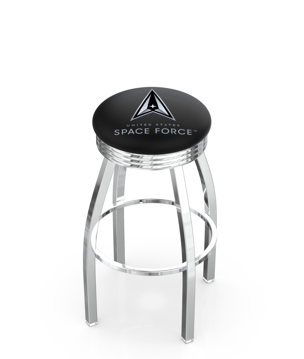 Picture of Holland Bar Stool L8C3C30SpaFor L8C2C U.S. Space Force 30 in. Swivel Bar Stool with Chrome