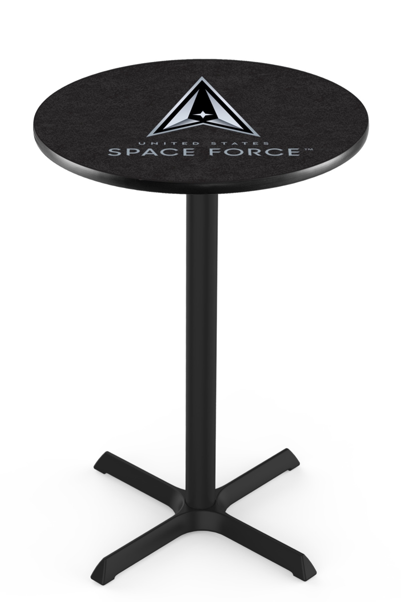 Picture of Holland Bar Stool L211B4230SpaFor L211 United States Space Force 42 in. Tall - 30 in. Top Pub Table with Black Wrinkle Finish