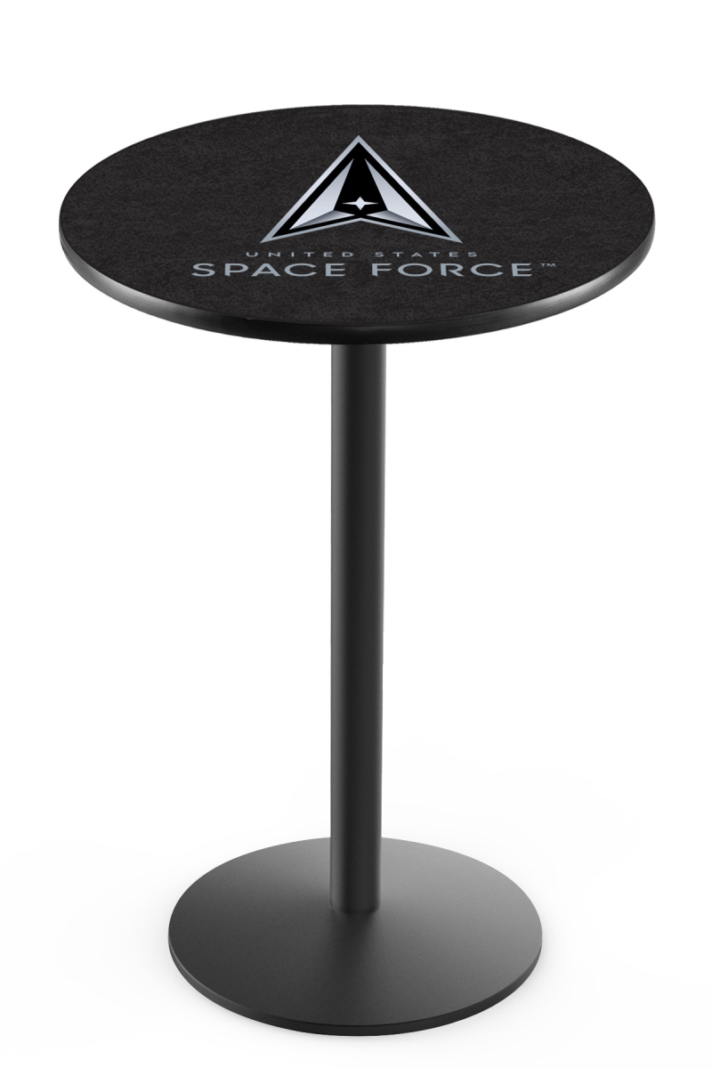 Picture of Holland Bar Stool L214B4230SpaFor L214 United States Space Force 42 in. Tall - 30 in. Top Pub Table with Black Wrinkle Finish