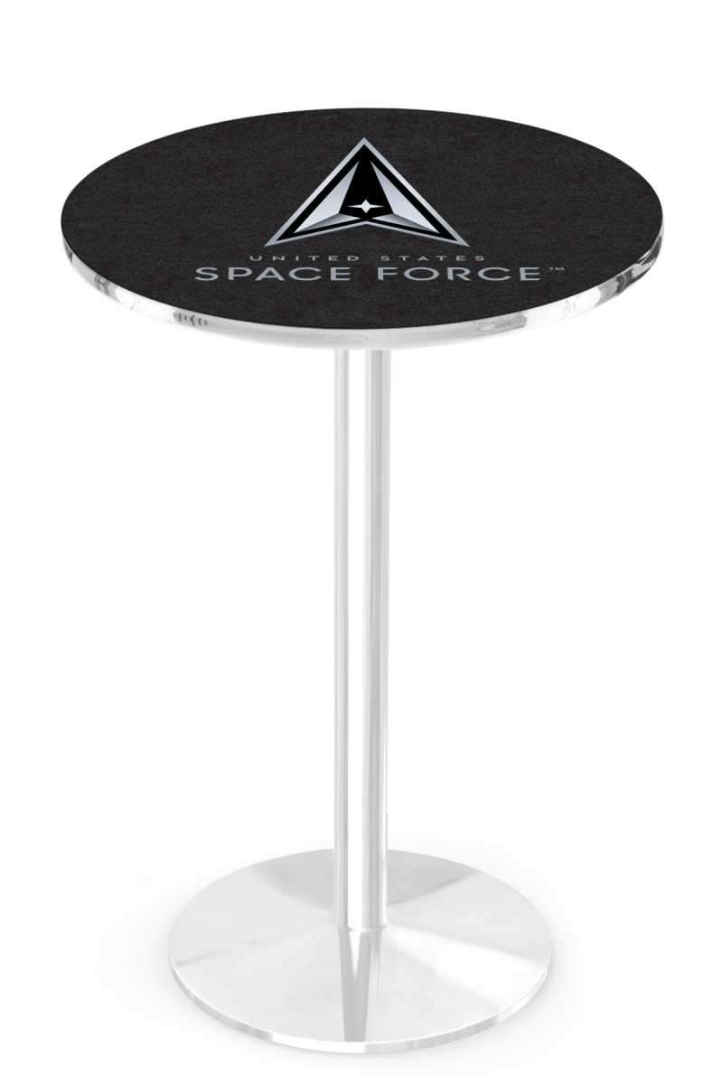 Picture of Holland Bar Stool L214C3636SpaFor L214 United States Space Force 36 in. Tall - 36 in. Top Pub Table with Chrome Finish