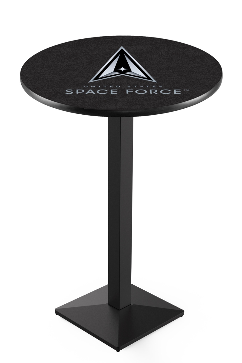 Picture of Holland Bar Stool L217B3630SpaFor L217 United States Space Force 36 in. Tall - 30 in. Top Pub Table with Black Wrinkle Finish