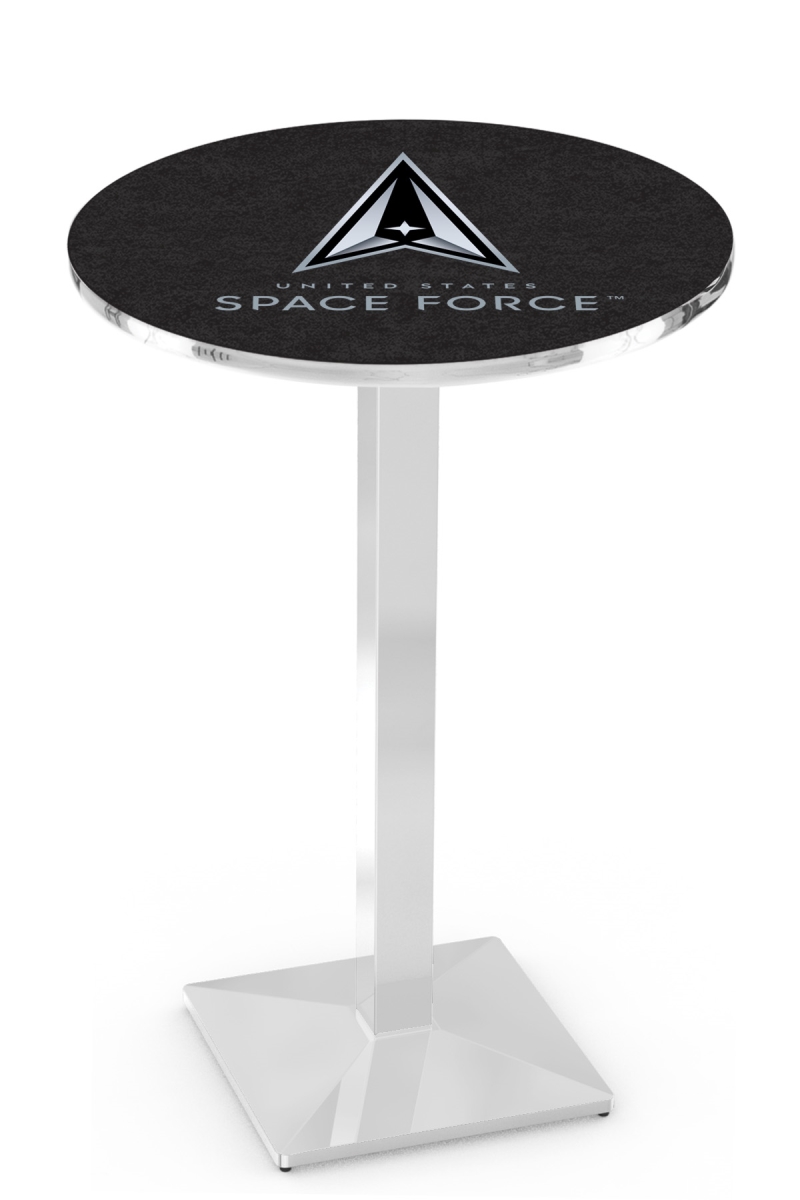 Picture of Holland Bar Stool L217C3636SpaFor L217 United States Space Force 36 in. Tall - 36 in. Top Pub Table with Chrome Finish