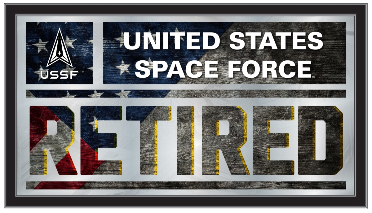 MRetSpaFor United States Space Force 26 x 15 in. Retired Wall Mirror