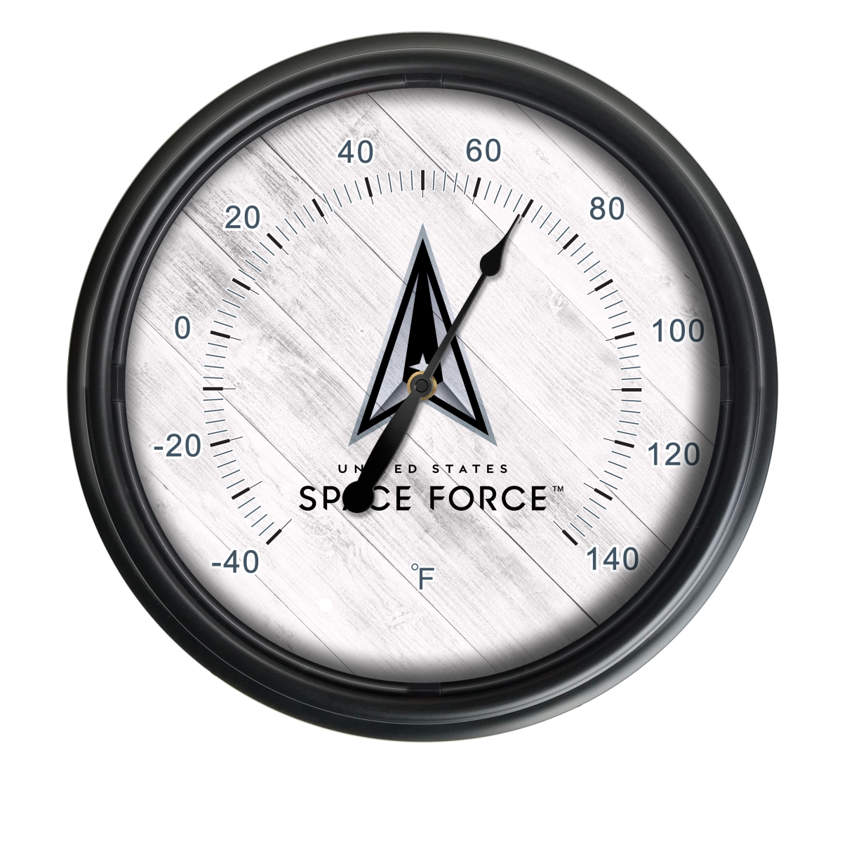 Picture of Holland Bar Stool ODThrm14BK-08SpaFor United States Space Force 14 in. Indoor-Outdoor LED Thermometer