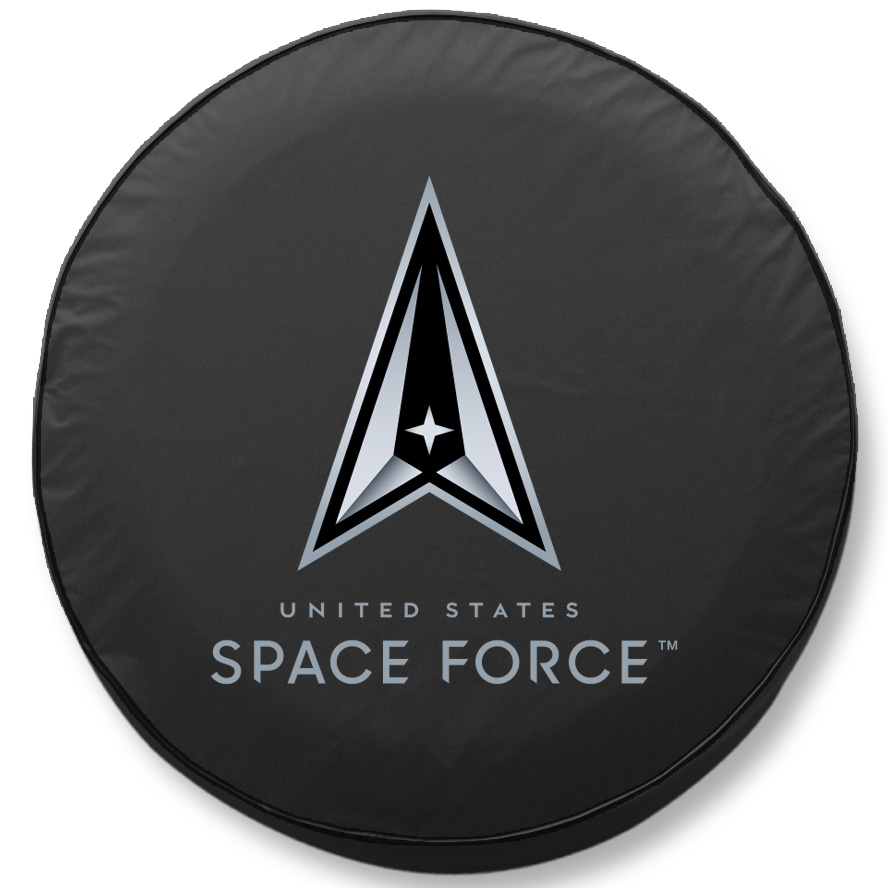 TCE10SpaForBK 30 x 10 in. United States Space Force Vinyl Tire Cover, Black - Size E10