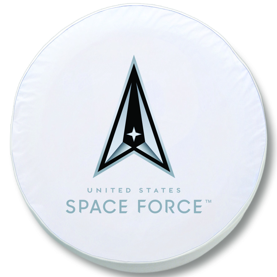 TCE10SpaForWT 30 x 10 in. United States Space Force Vinyl Tire Cover, White - Size E10
