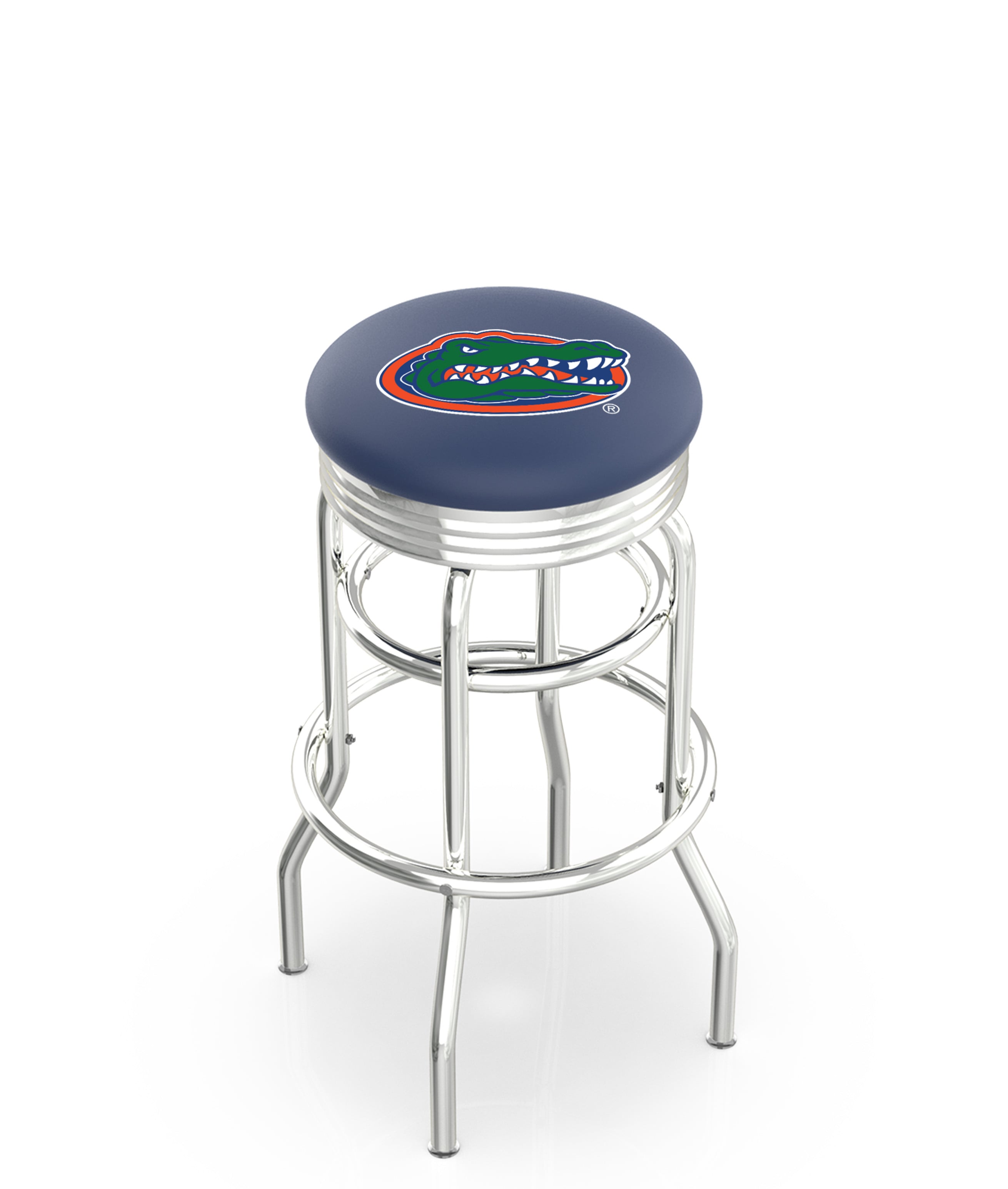 25" L7C3C - Chrome Double Ring Florida Swivel Bar Stool with 2.5" Ribbed Accent Ring by  Company