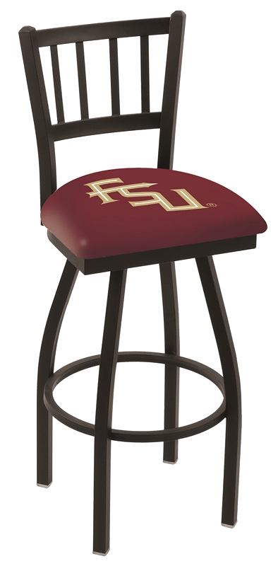 L018 - 25" Black Wrinkle Florida State (Script) Swivel Bar Stool with Jailhouse Style Back by  Co.