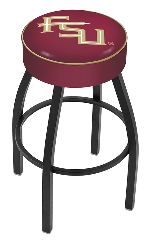 25" L8B1 - 4" Florida State (Script) Cushion Seat with Black Wrinkle Base Swivel Bar Stool by  Company