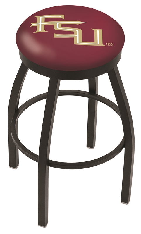 30" L8B2B - Black Wrinkle Florida State (Script) Swivel Bar Stool with Accent Ring by  Company