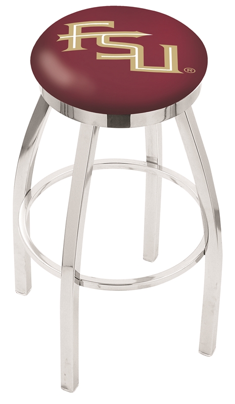 30" L8C2C - Chrome Florida State (Script) Swivel Bar Stool with Accent Ring by  Company