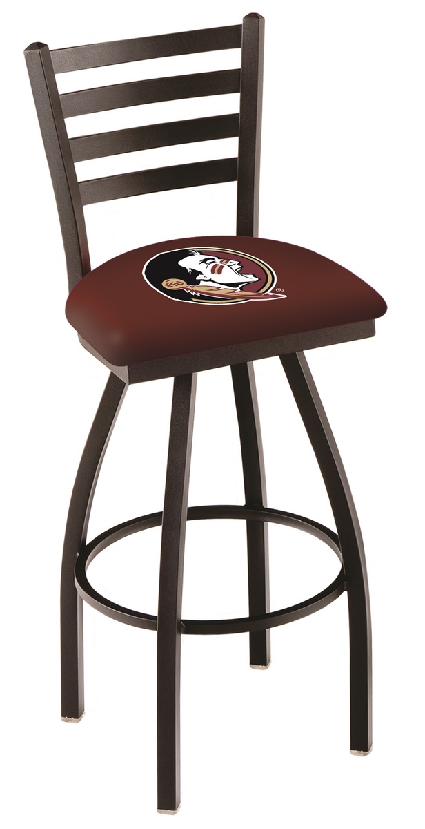L014 - 25" Black Wrinkle Florida State (Head) Swivel Bar Stool with Ladder Style Back by  Co.