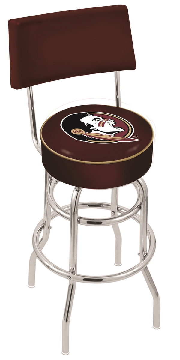 30" L7C4 - Chrome Double Ring Florida State (Head) Swivel Bar Stool with a Back by  Company