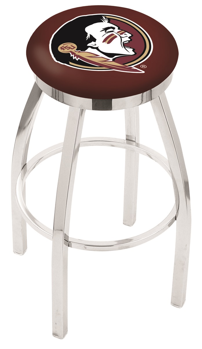 30" L8C2C - Chrome Florida State (Head) Swivel Bar Stool with Accent Ring by  Company