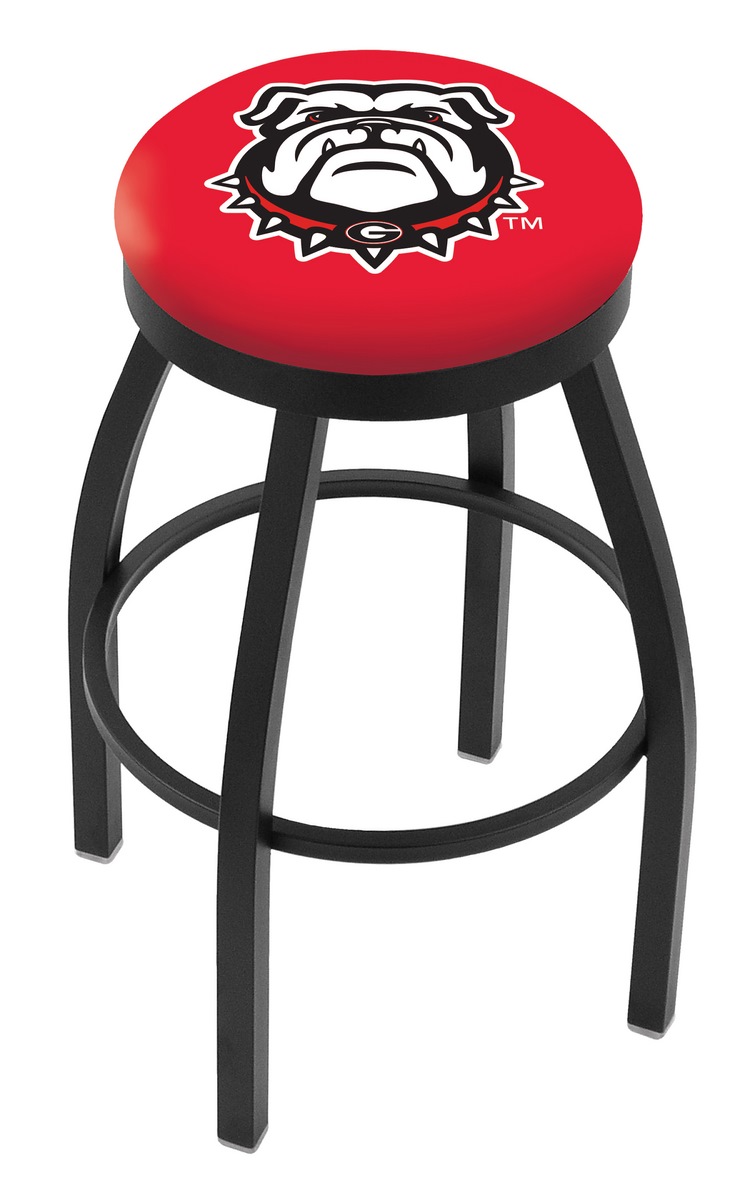 30" L8B2B - Black Wrinkle Georgia "Bulldog" Swivel Bar Stool with Accent Ring by  Company