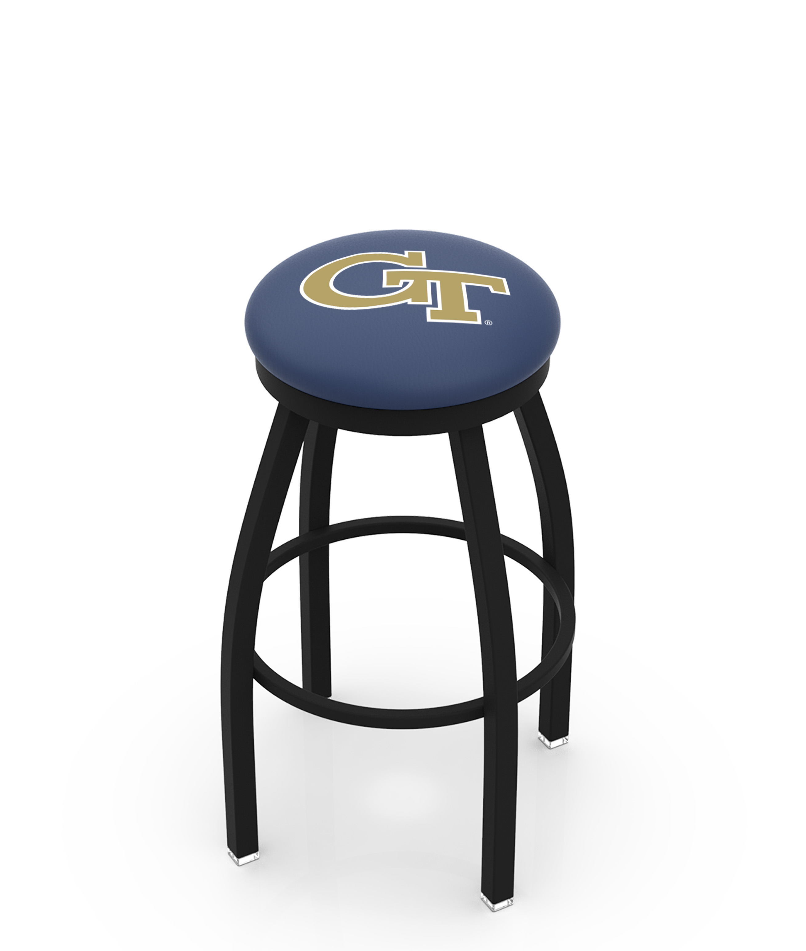 25" L8B2B - Black Wrinkle Georgia Tech Swivel Bar Stool with Accent Ring by  Company