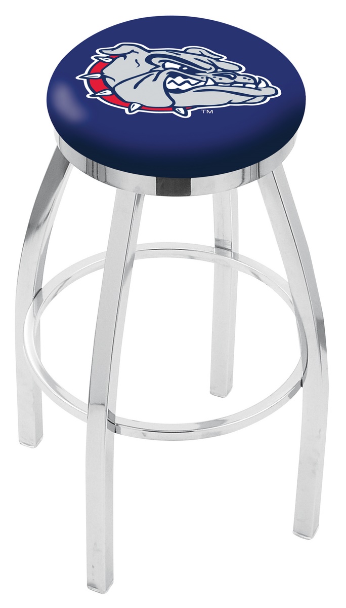 25" L8C2C - Chrome Gonzaga Swivel Bar Stool with Accent Ring by  Company