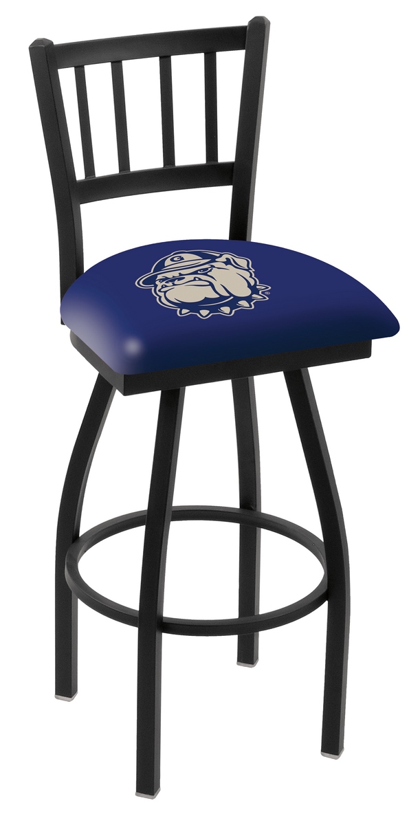 L018 - 25" Black Wrinkle Georgetown Swivel Bar Stool with Jailhouse Style Back by  Co.