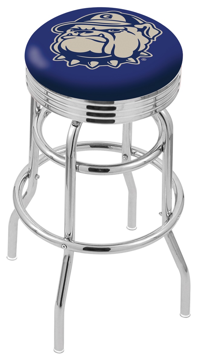 25" L7C3C - Chrome Double Ring Georgetown Swivel Bar Stool with 2.5" Ribbed Accent Ring by  Company