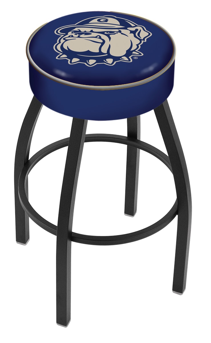 30" L8B1 - 4" Georgetown Cushion Seat with Black Wrinkle Base Swivel Bar Stool by  Company