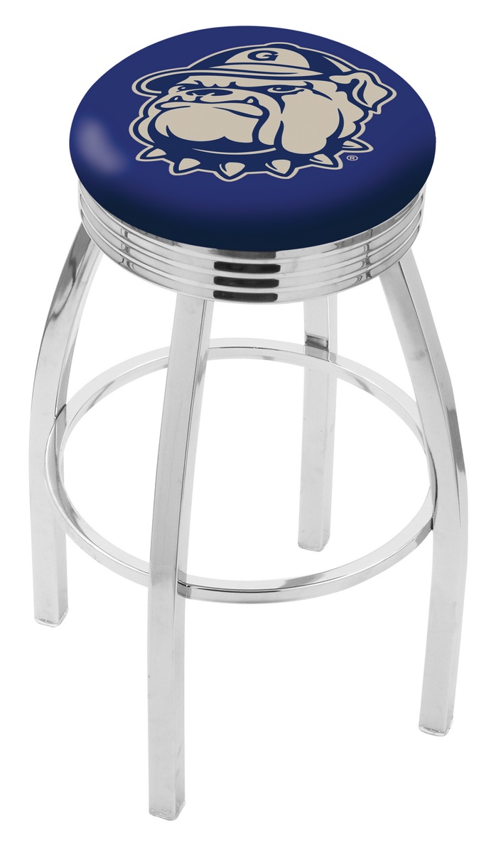 25" L8C3C - Chrome Georgetown Swivel Bar Stool with 2.5" Ribbed Accent Ring by  Company