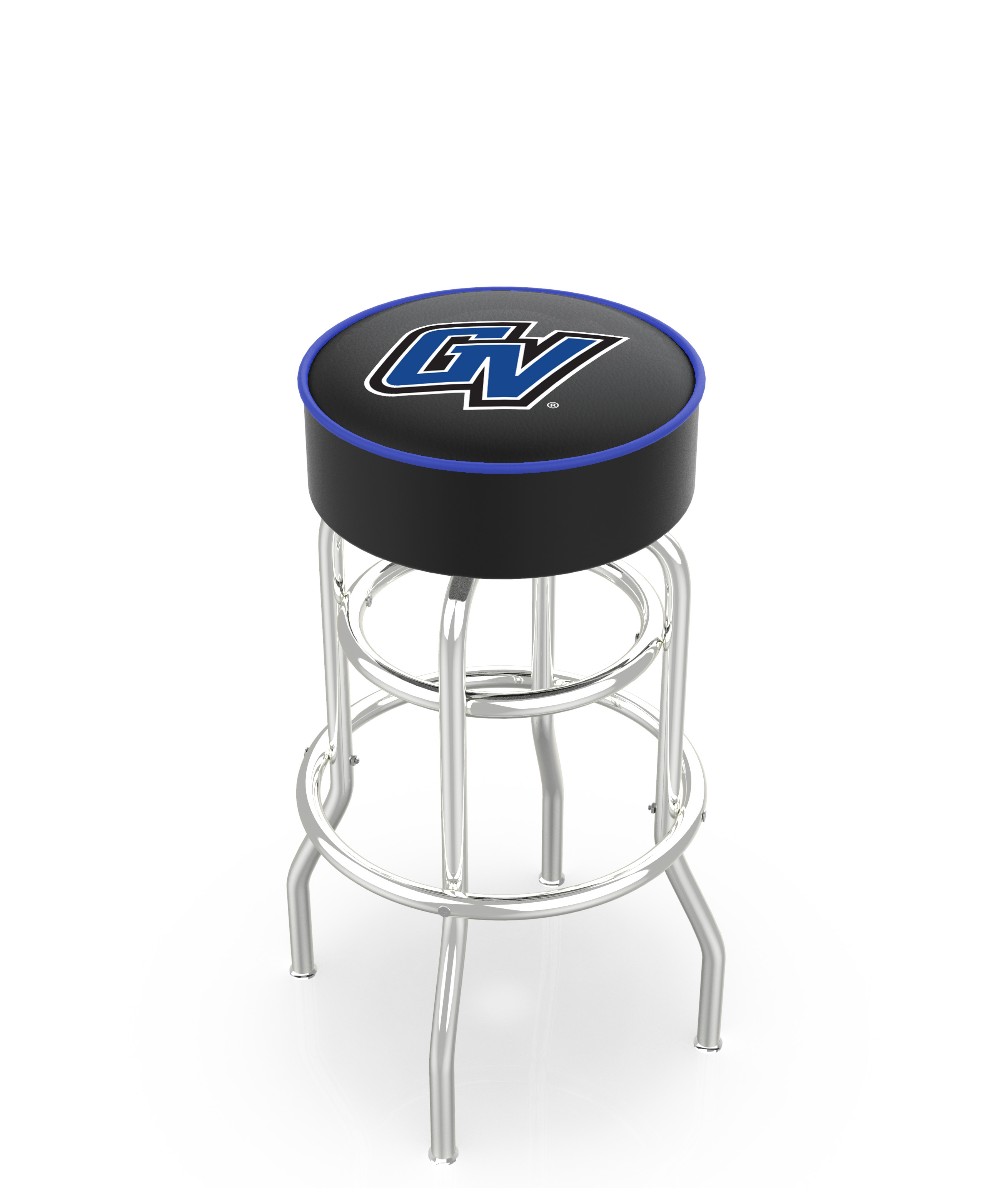 30" L7C1 - 4" Grand Valley State Cushion Seat with Double-Ring Chrome Base Swivel Bar Stool by  Company