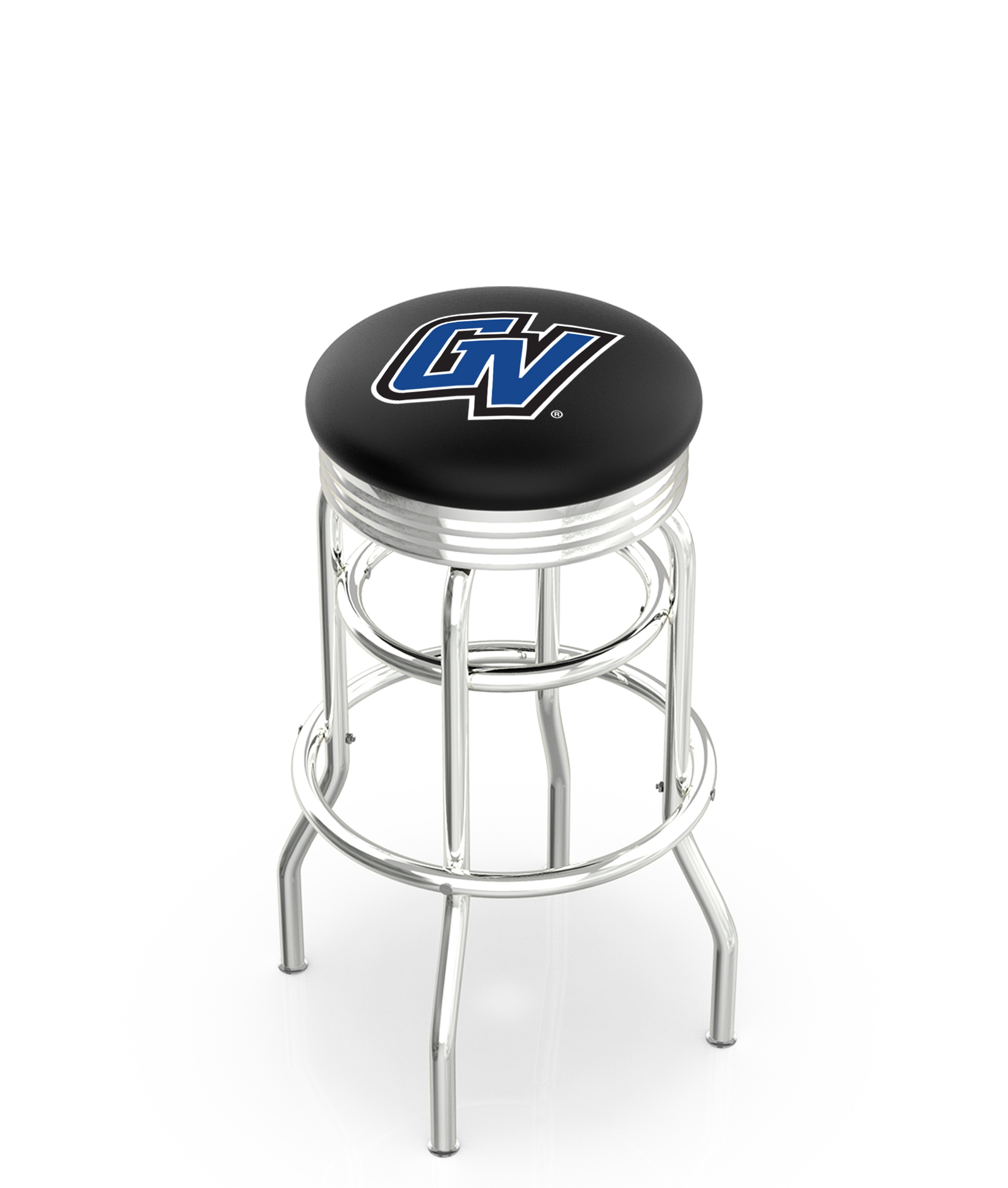 30" L7C3C - Chrome Double Ring Grand Valley State Swivel Bar Stool with 2.5" Ribbed Accent Ring by  Company