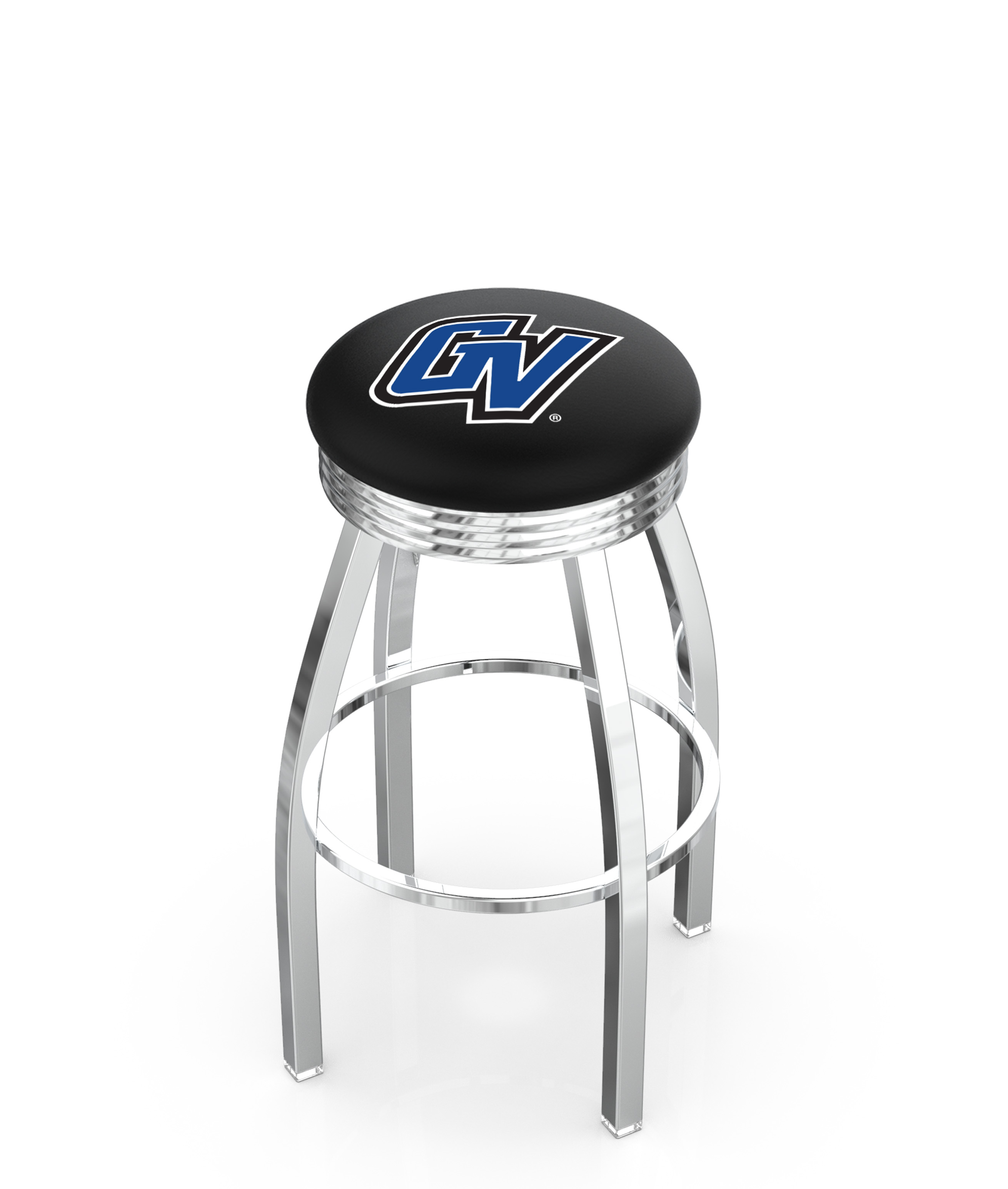 25" L8C3C - Chrome Grand Valley State Swivel Bar Stool with 2.5" Ribbed Accent Ring by  Company
