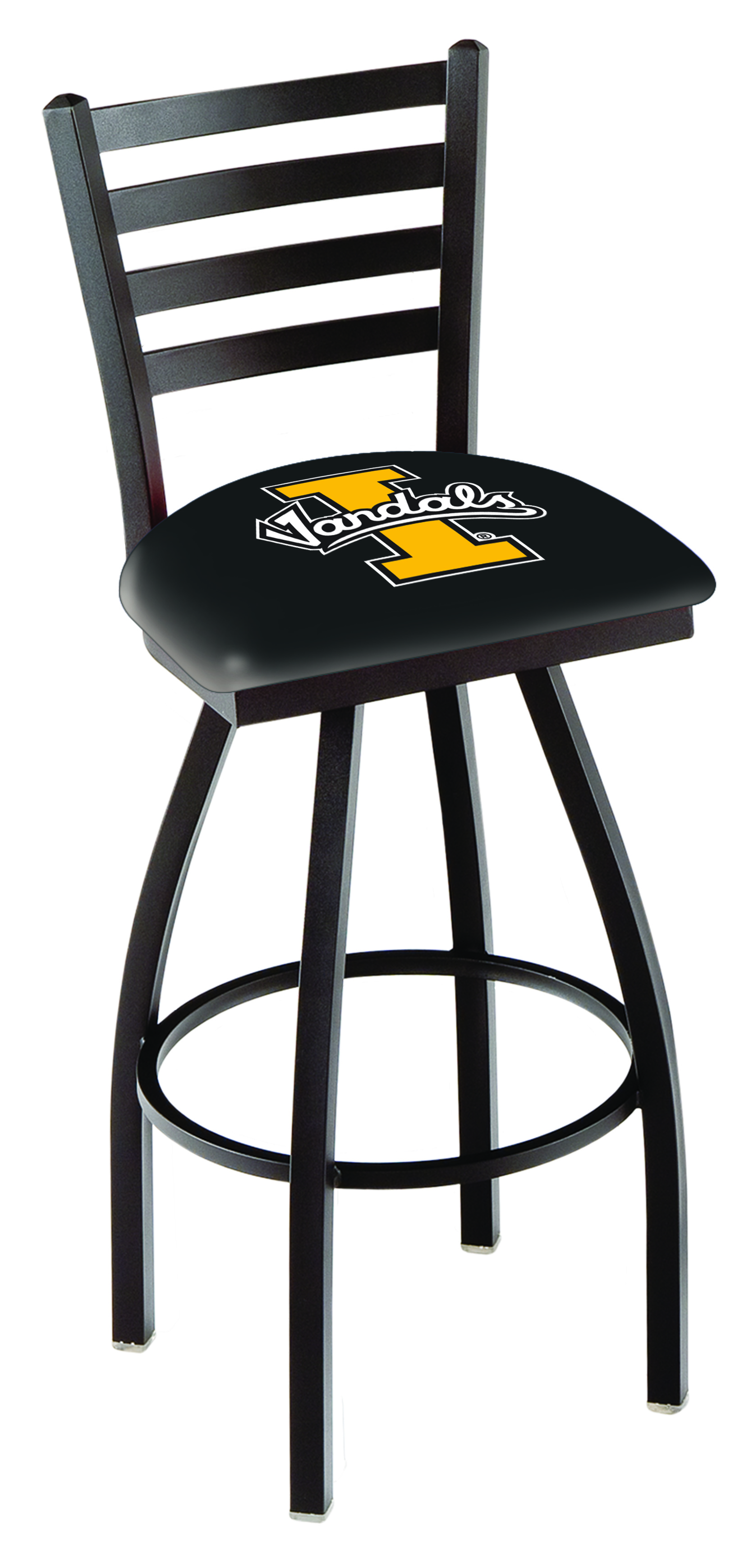L014 - 25" Black Wrinkle Idaho Swivel Bar Stool with Ladder Style Back by  Co.