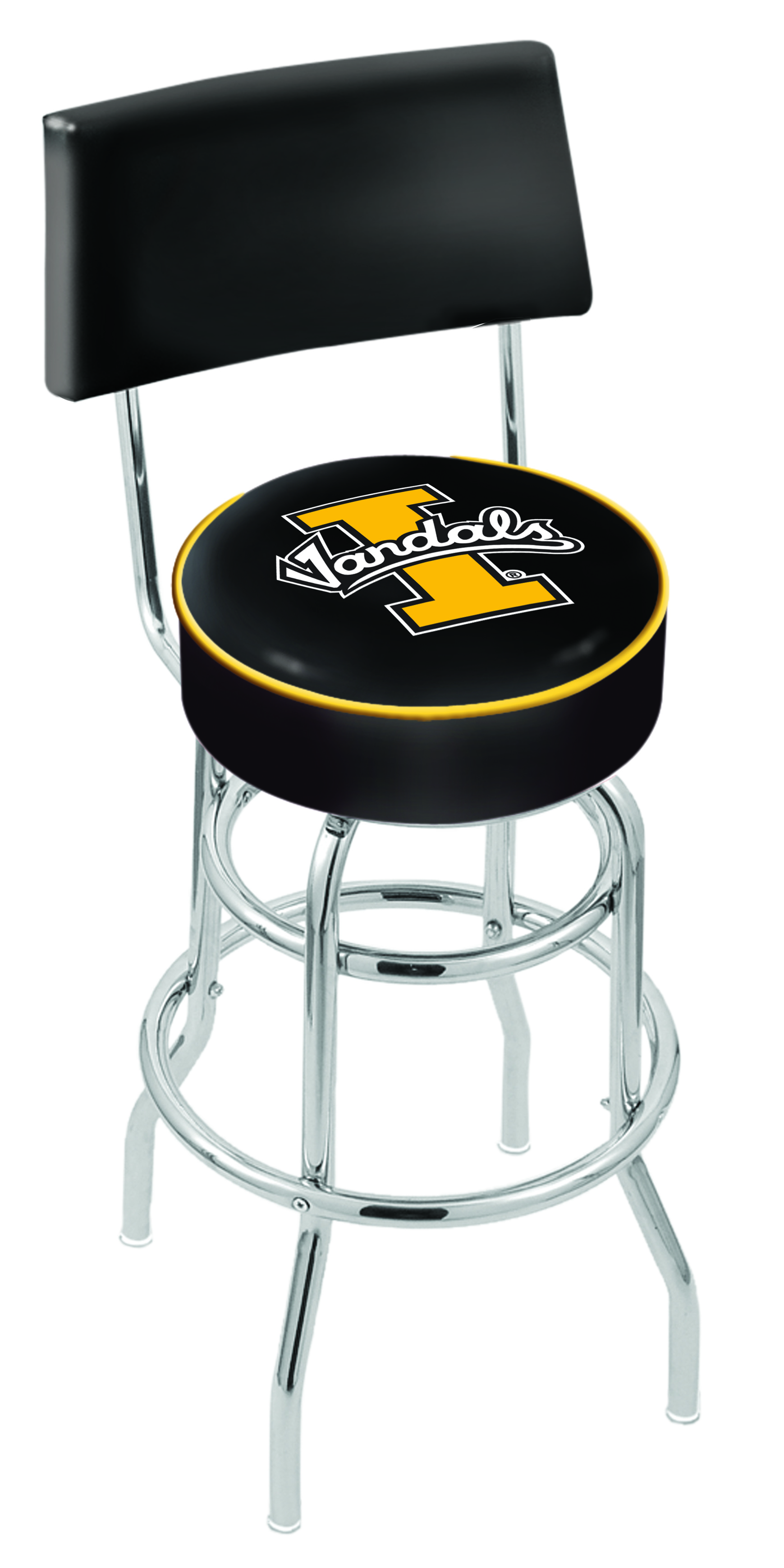 25" L7C4 - Chrome Double Ring Idaho Swivel Bar Stool with a Back by  Company