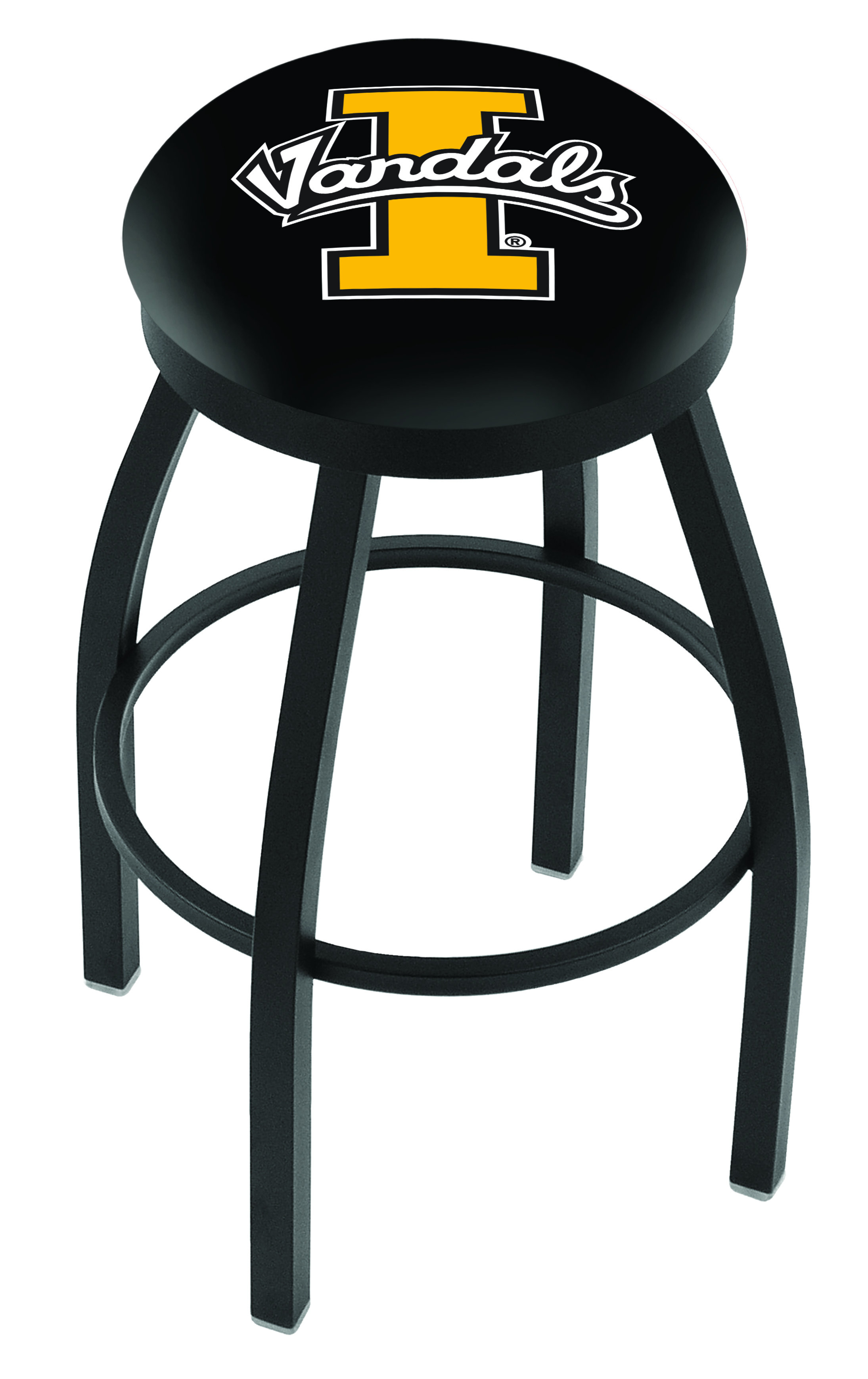 25" L8B2B - Black Wrinkle Idaho Swivel Bar Stool with Accent Ring by  Company